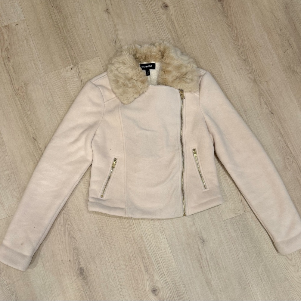 Express Sherpa Fuzzy Faux Fur Jacket Coat